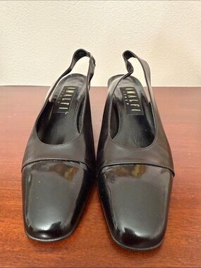 Amalfi Black Patent & Leather Slingback Pumps